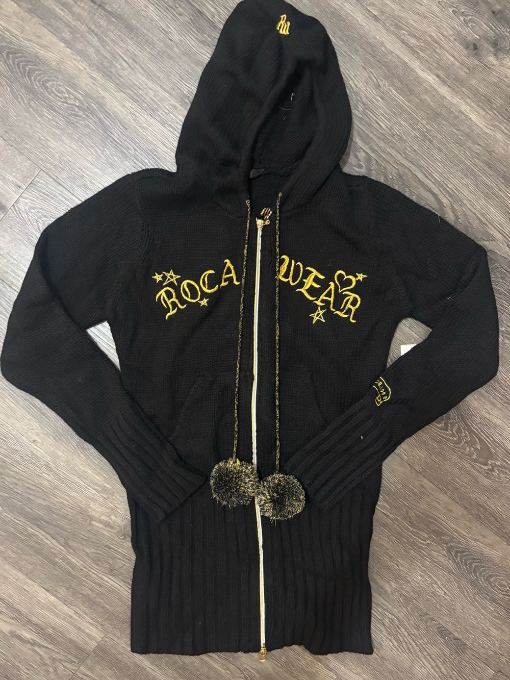 rocawear black knit zip up